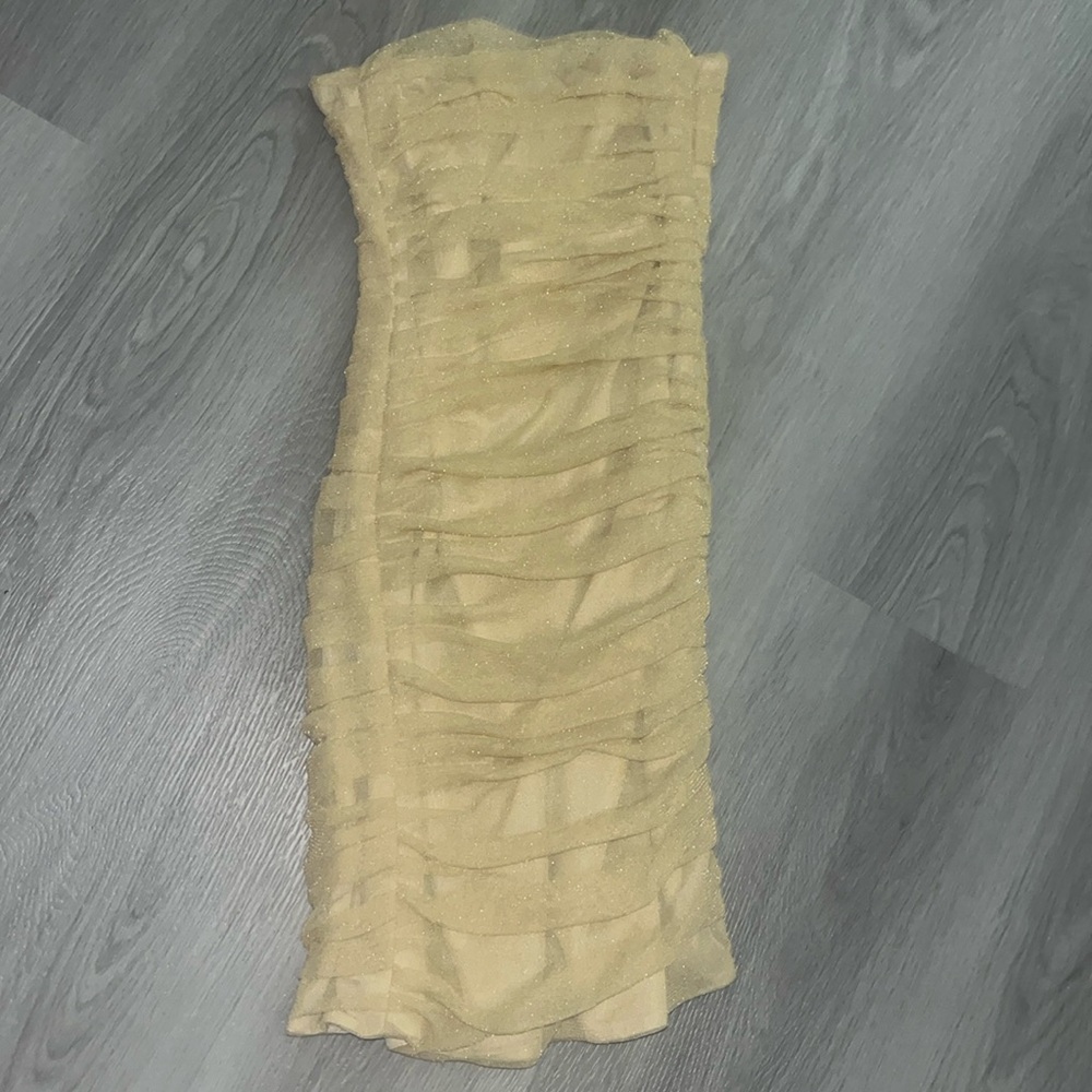 Zara Collection Vintage Gold Sparkly Dress Size Large